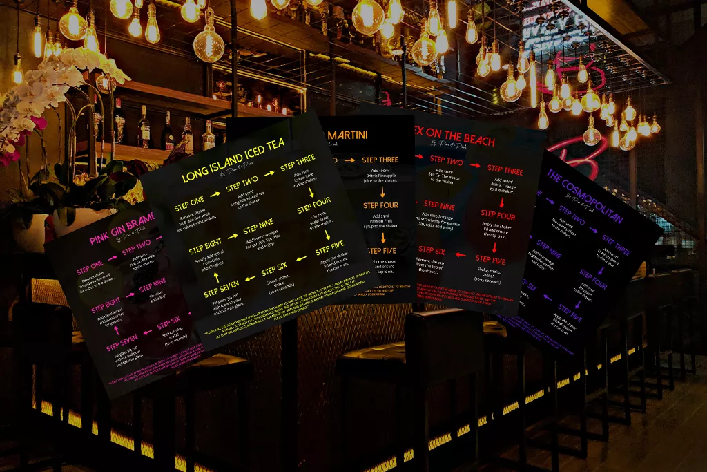 The Cocktail Club cocktail menus