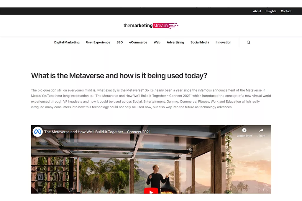 The Marketing Stream website