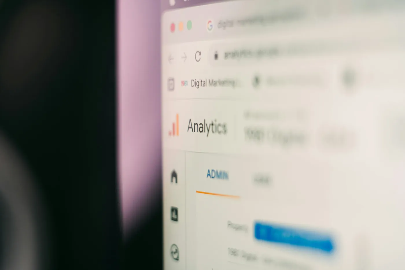A browser showing an analytics account